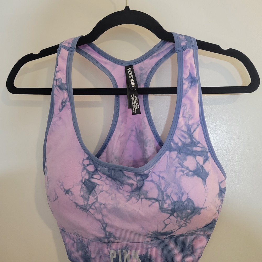 Pink Tie-Dye Sports Bra
